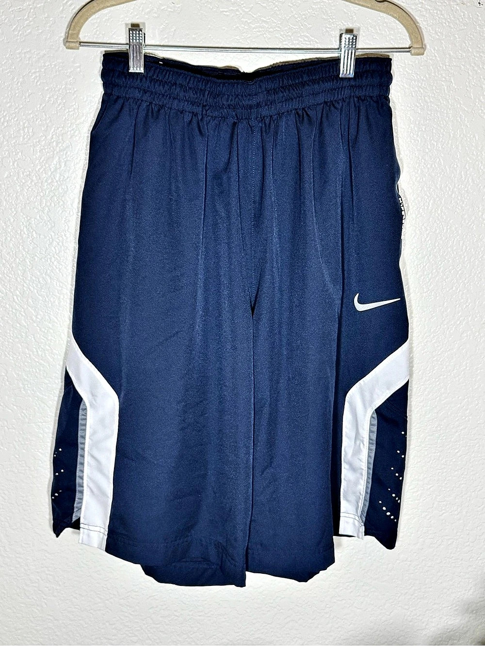 Nike Hyperelite Dri FIT Basketball Shorts Navy Blue White Panels Men’s Medium